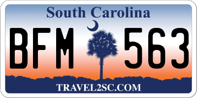 SC license plate BFM563