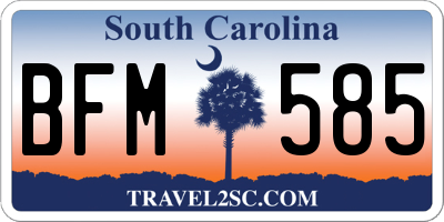 SC license plate BFM585