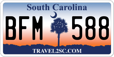SC license plate BFM588