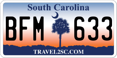 SC license plate BFM633