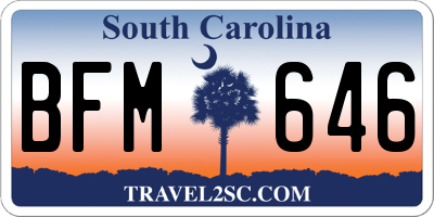 SC license plate BFM646