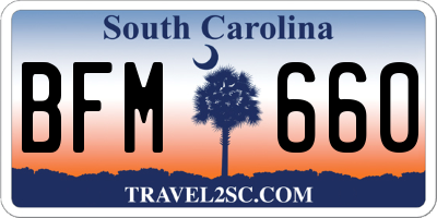 SC license plate BFM660