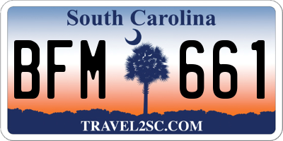 SC license plate BFM661