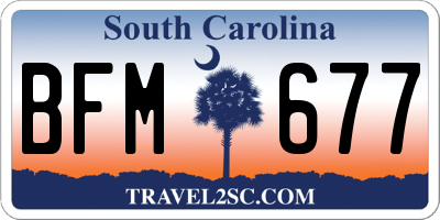 SC license plate BFM677