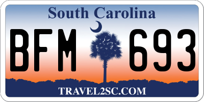 SC license plate BFM693