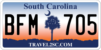 SC license plate BFM705