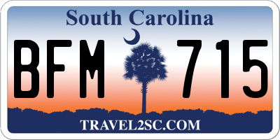 SC license plate BFM715