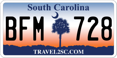 SC license plate BFM728