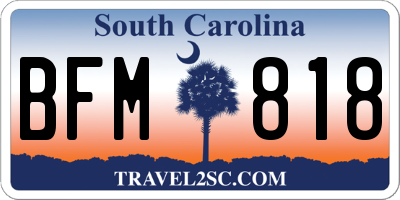 SC license plate BFM818