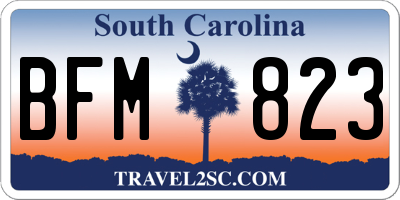 SC license plate BFM823