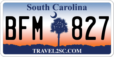 SC license plate BFM827