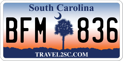 SC license plate BFM836