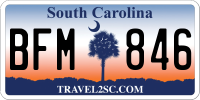 SC license plate BFM846