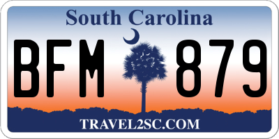 SC license plate BFM879