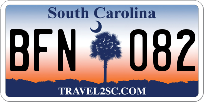 SC license plate BFN082