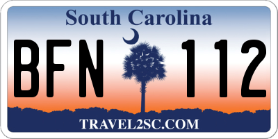 SC license plate BFN112