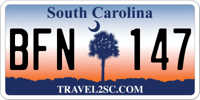 SC license plate BFN147