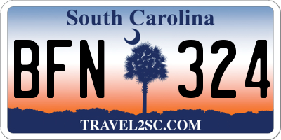 SC license plate BFN324