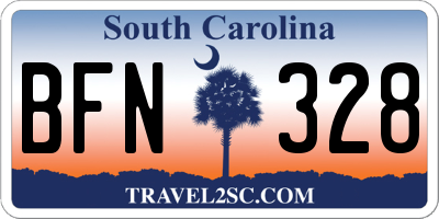 SC license plate BFN328