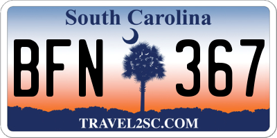 SC license plate BFN367