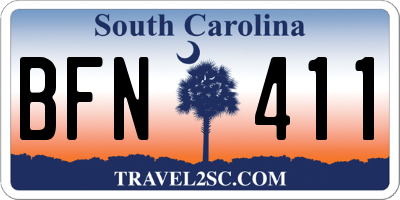 SC license plate BFN411