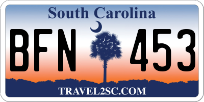SC license plate BFN453