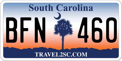 SC license plate BFN460
