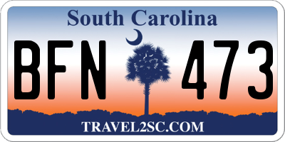 SC license plate BFN473