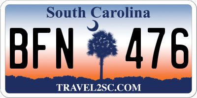 SC license plate BFN476
