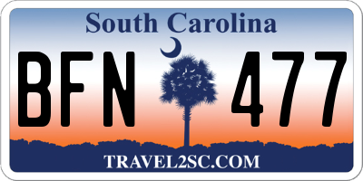 SC license plate BFN477