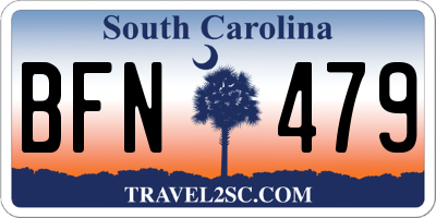 SC license plate BFN479