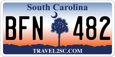 SC license plate BFN482