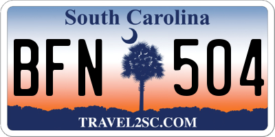 SC license plate BFN504