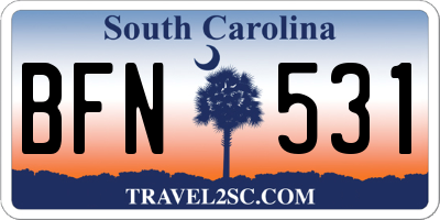 SC license plate BFN531