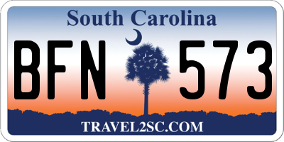 SC license plate BFN573