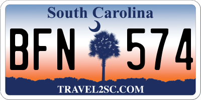 SC license plate BFN574