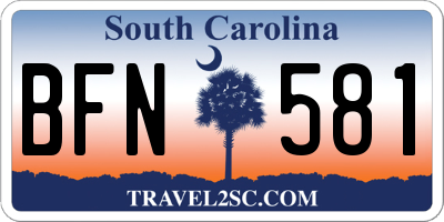 SC license plate BFN581