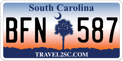 SC license plate BFN587