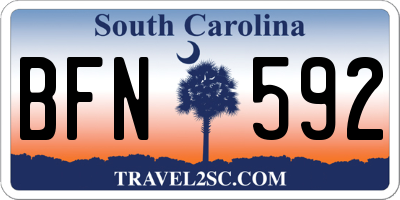 SC license plate BFN592