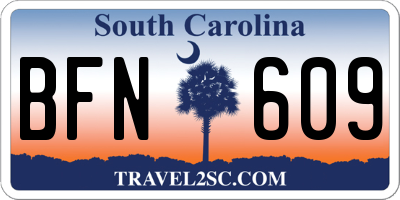 SC license plate BFN609