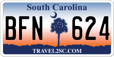 SC license plate BFN624