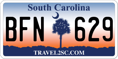 SC license plate BFN629