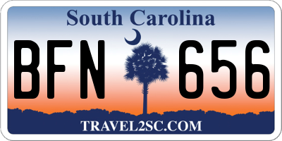 SC license plate BFN656