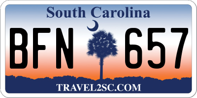 SC license plate BFN657