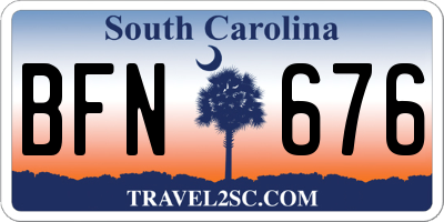SC license plate BFN676