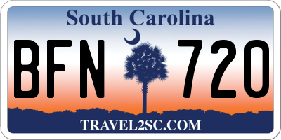 SC license plate BFN720