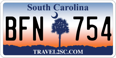 SC license plate BFN754