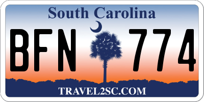 SC license plate BFN774