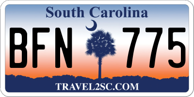 SC license plate BFN775