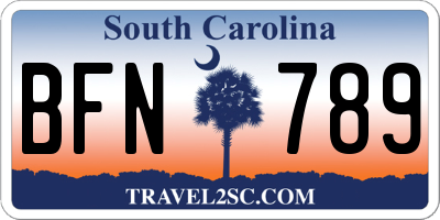 SC license plate BFN789